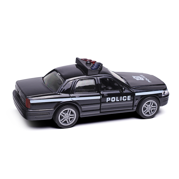 Чёрная инерционная служебная машинка Купе die-cast,1:32, открывающиеся двери 