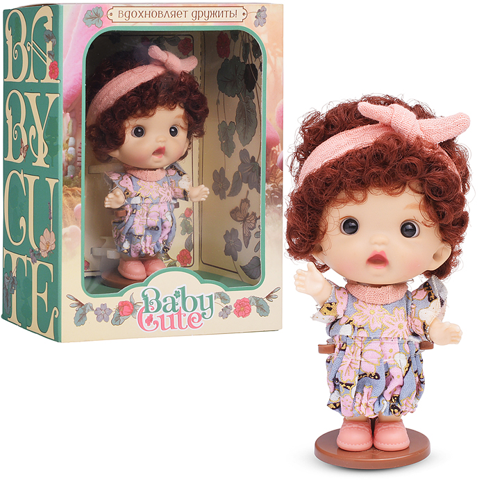 Виниловая кукла Baby Cute с бантиком, 10 см