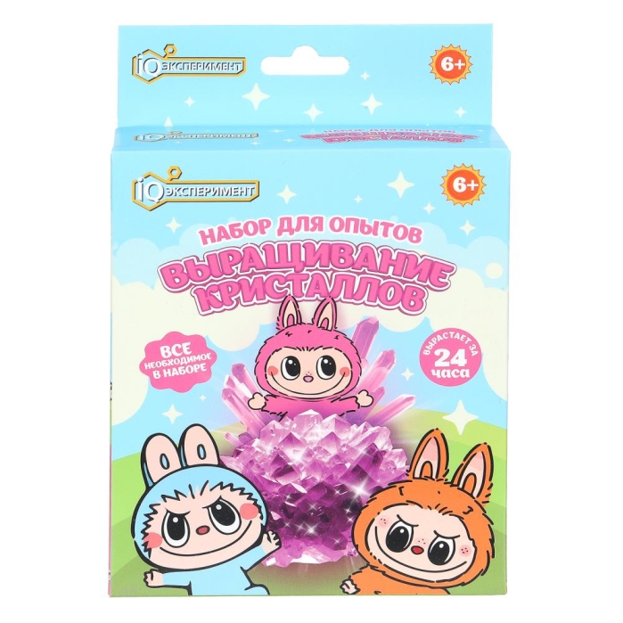 Набор по выращиванию кристаллов веселый монстрик в кор. IQ Эксперимент 