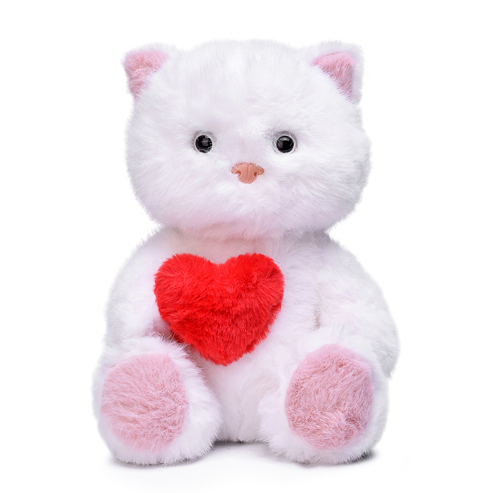 Мягкая игрушка М1605 "Кошка" с сердцем,22 см.