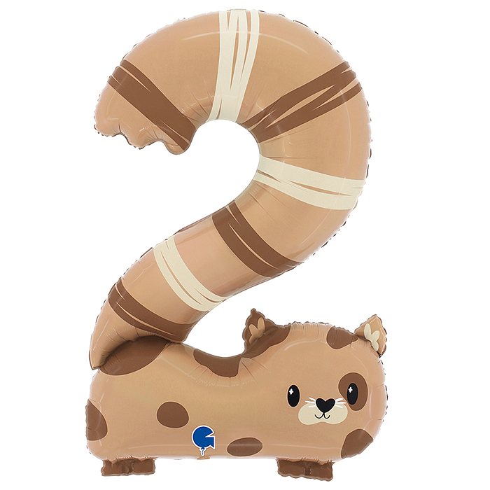 Шар (35''/89 см) Цифра, 2 Котенок, 1 шт. в уп.
