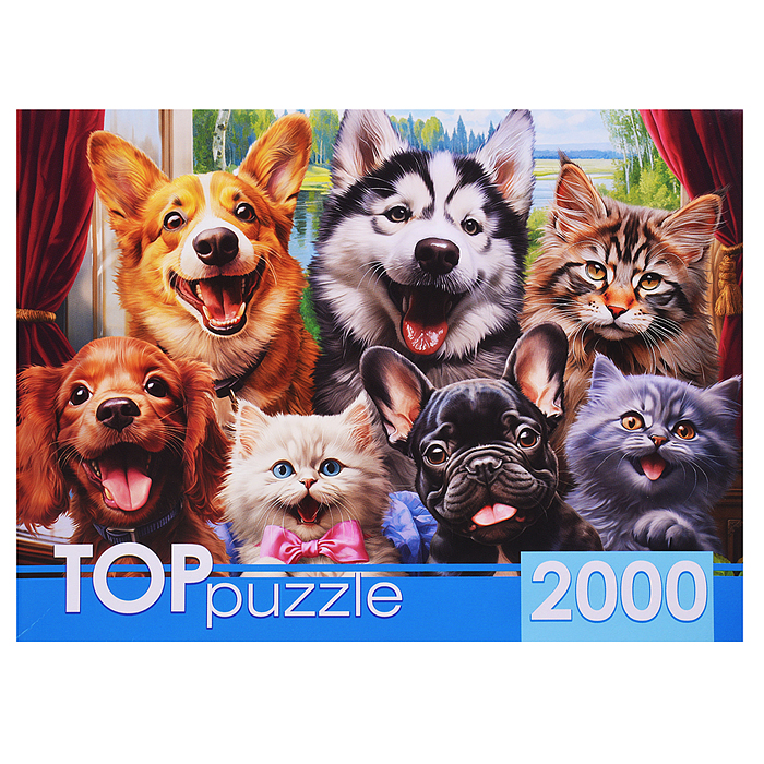 Пазлы 2000 TOPpuzzle "Селфи пушистых друзей"