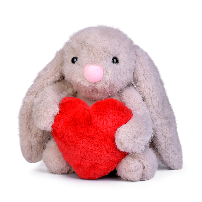Мягкая игрушка М1601 "Заяц" с сердечком, 22 см.