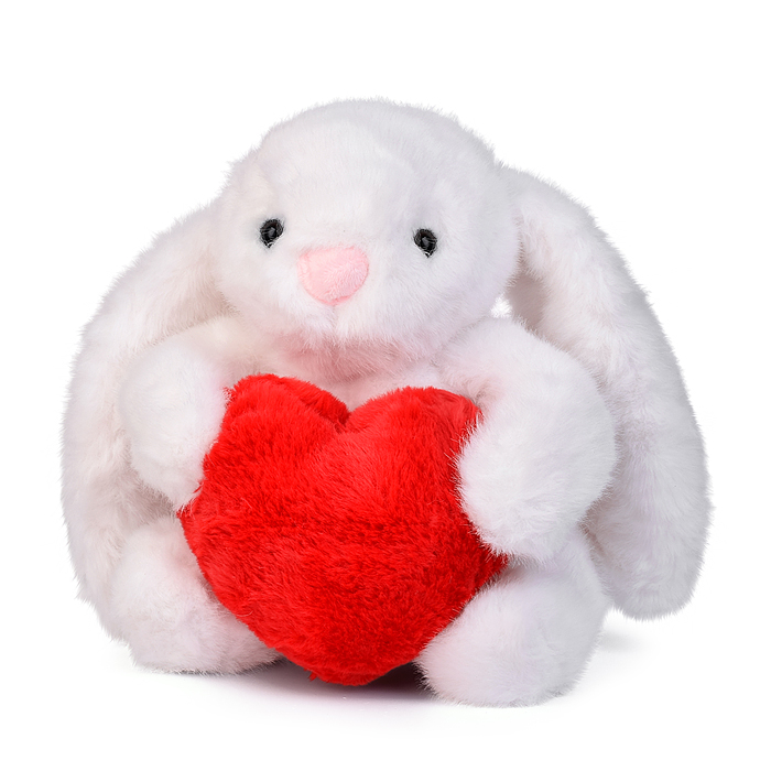 Мягкая игрушка М1601 "Заяц" с сердечком, 22 см.
