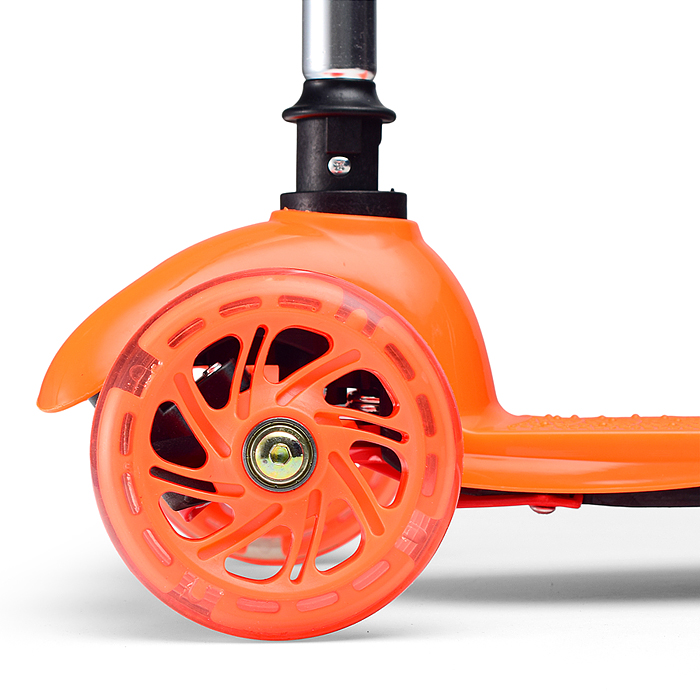 Самокат U026125Y оранжевый, 3-х колесный, в коробке