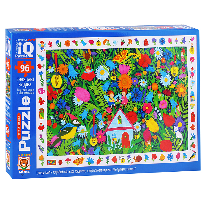 IQ Пазл с развивающей игрой 96 "Домик в цветах" 6+