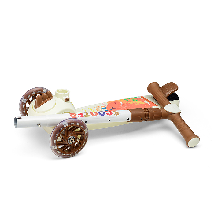 Самокат U001198Y 3-х кол., коричневый, PU, в коробке