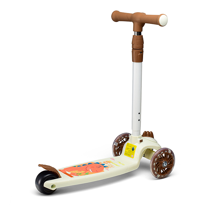 Самокат U001198Y 3-х кол., коричневый, PU, в коробке