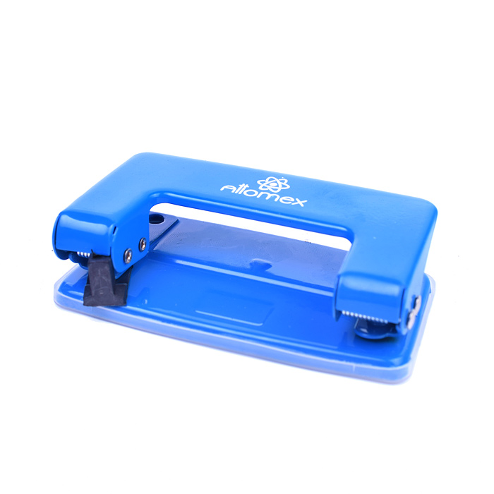Дырокол (10 листов) металлический, в картонной коробке, синий