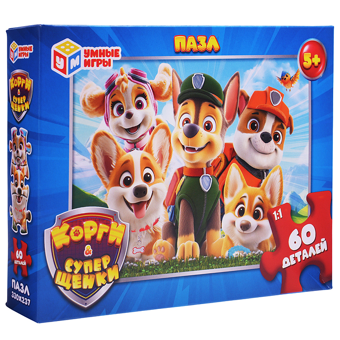 Пазлы 60 "Корги & Суперщенки"