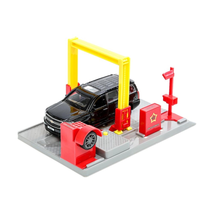 Машина автосервис 21 см. tahoe-bk свет-звук, красный, в коробке 