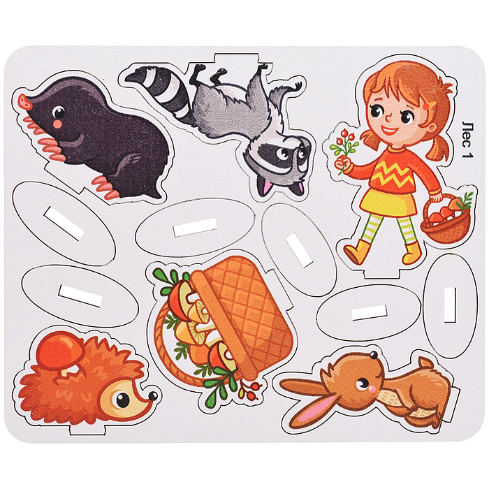 Игровой набор "В лесу" (дерево) крафтовая коробка 