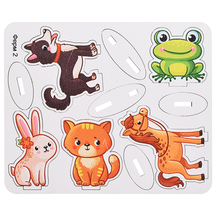 Игровой набор "Ферма" (дерево) крафтовая коробка 