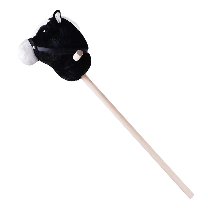 Игрушка "Лошадка" на палке (черно/белая) 