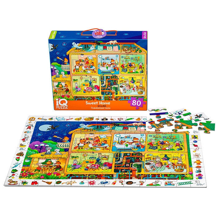 IQ Пазл с развивающей игрой 80 "Милый домик" 5+ (new)