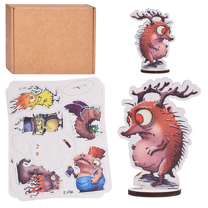 Игровой набор "Жутики" (дерево) крафтовая коробка 