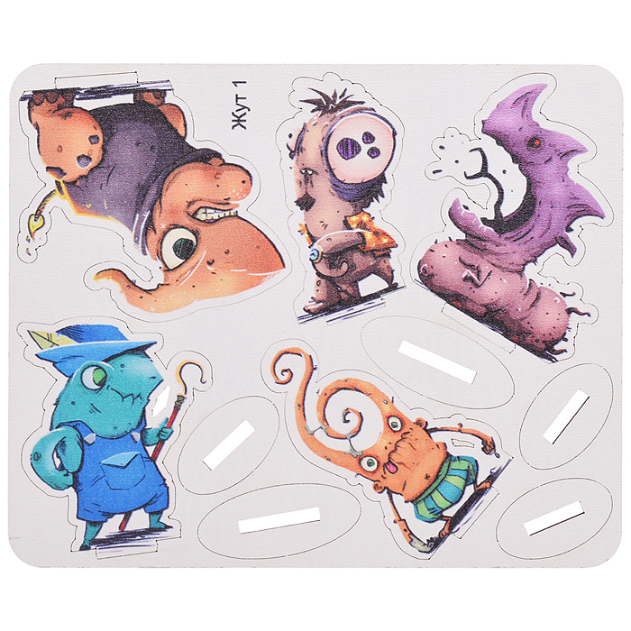 Игровой набор "Жутики" (дерево) крафтовая коробка 