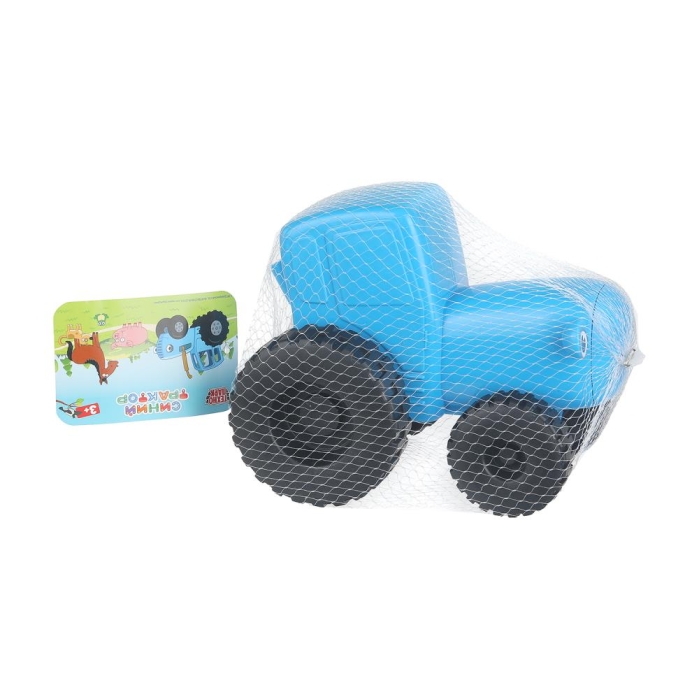 Машина каталка "Синий трактор" 20 см, свободный ход, синий 