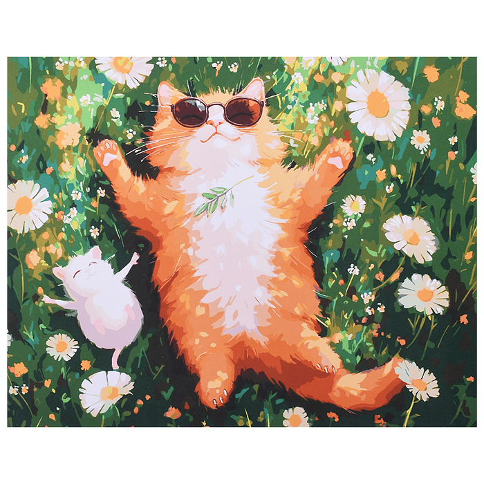 Холст с красками 40x50 по номерам "Счастье в мелочах" (в коробке) (30 цв.) 