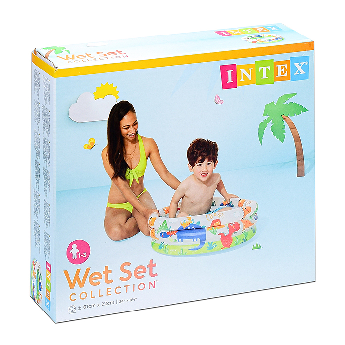 Бассейн надувной "Зверюшки", 61 х 22 см, от 1-3 лет, 57106NP INTEX