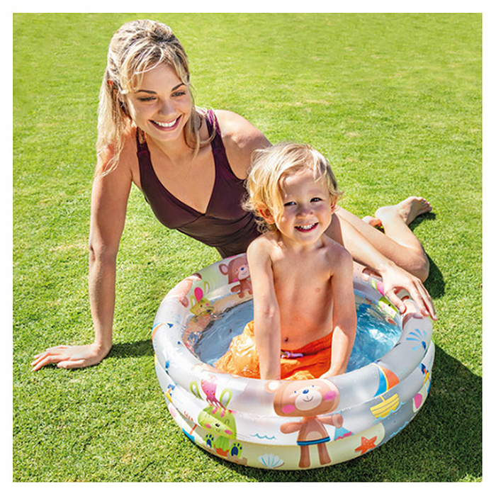 Бассейн надувной "Зверюшки", 61 х 22 см, от 1-3 лет, 57106NP INTEX