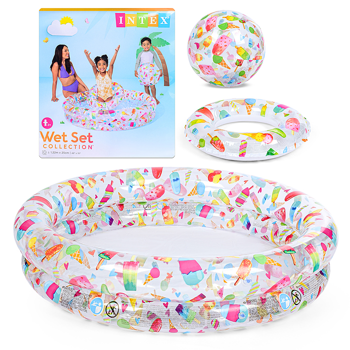 Бассейн надувной «Фрукты», 122 х 25 см, с кругом и мячом, от 2 лет, 59460NP INTEX