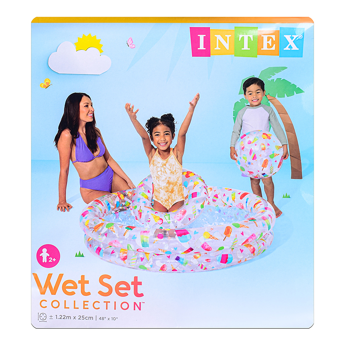 Бассейн надувной «Фрукты», 122 х 25 см, с кругом и мячом, от 2 лет, 59460NP INTEX
