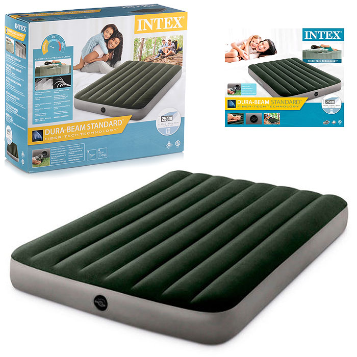 Матрас надувной Dura-Beam Full, 137 х 191 х 25 см, с насосом на батарейках 6 С, 64778 INTEX