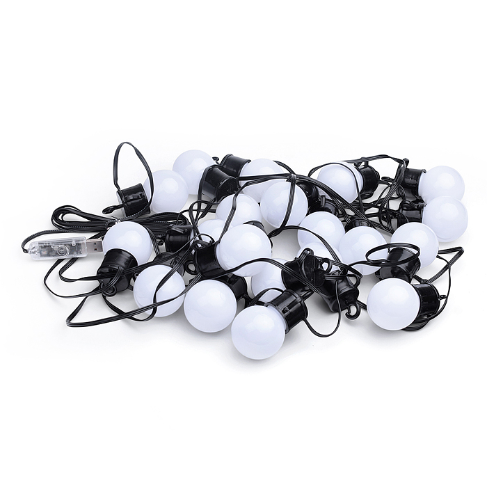 Электрогирлянда S0458 Smart 6 м, 20 ламп, 10 режимов, USB, ИК пульт (цветная)в пакете 