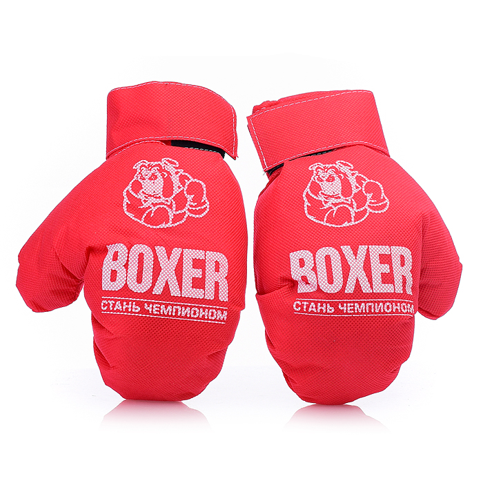 Детские игровые боксерские перчатки ткань (красные)