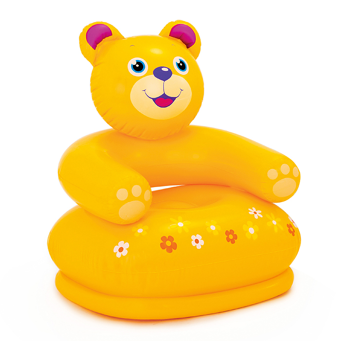 Кресло надувное «Весёлые звери», от 3-8 лет, до 60 кг, цвета МИКС, 68556NP INTEX