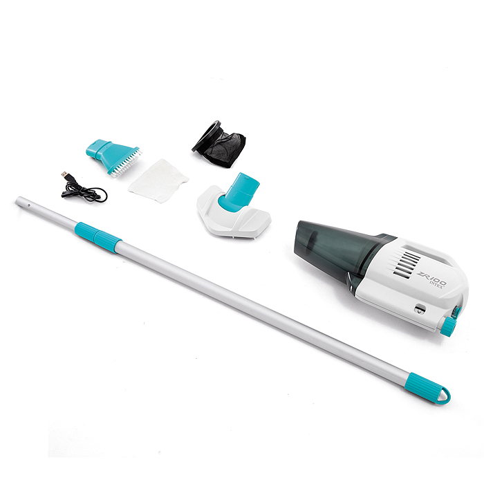 Вакуумный пылесос для чистки бассейна на аккумуляторах с ручкой 2.39м, с насадками, 28626 INTEX