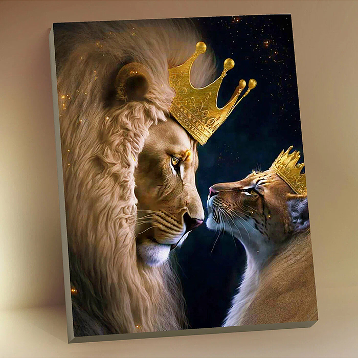 Картина по номерам 40х50 "Королевская любовь" с поталью (24 цвета)