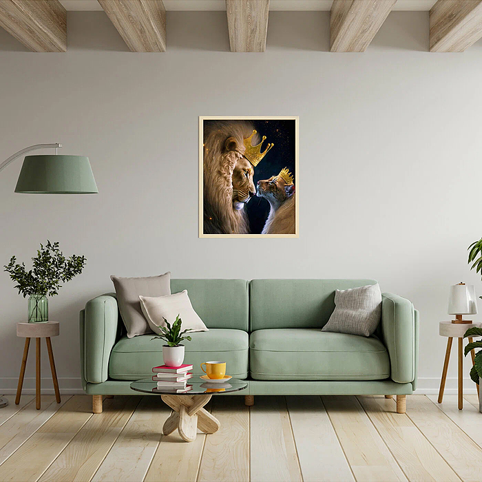 Картина по номерам 40х50 "Королевская любовь" с поталью (24 цвета)