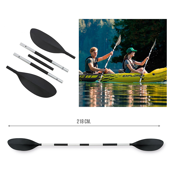 Весло алюминиевое для байдарок 218 см, двухлопастное 69629 INTEX