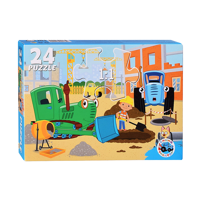 Пазлы 24 "Синий трактор"