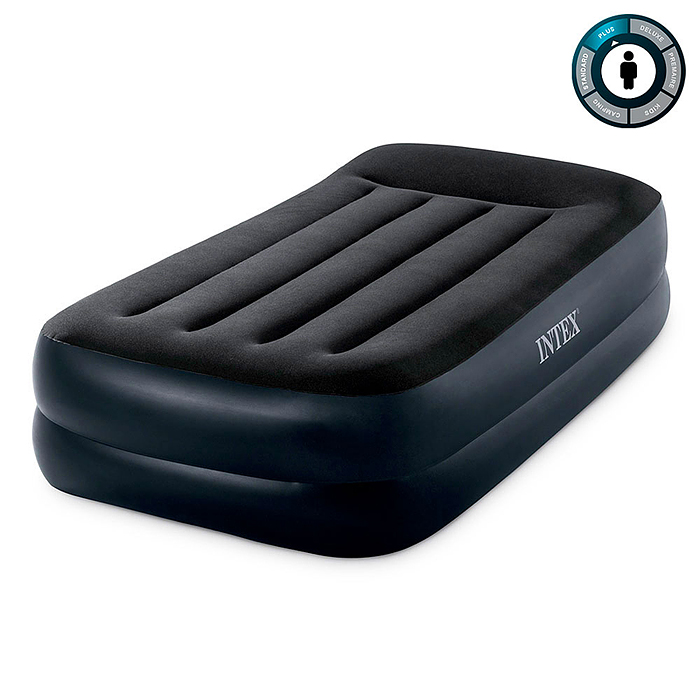 Надувная кровать 99х191х42см, с подголовником, встр.нас. 220В, до 136кг, 64122ND INTEX