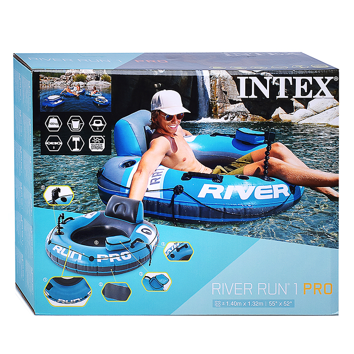 Надувное кресло-плот с сетчатым дном River Run Pro 56843NP  INTEX