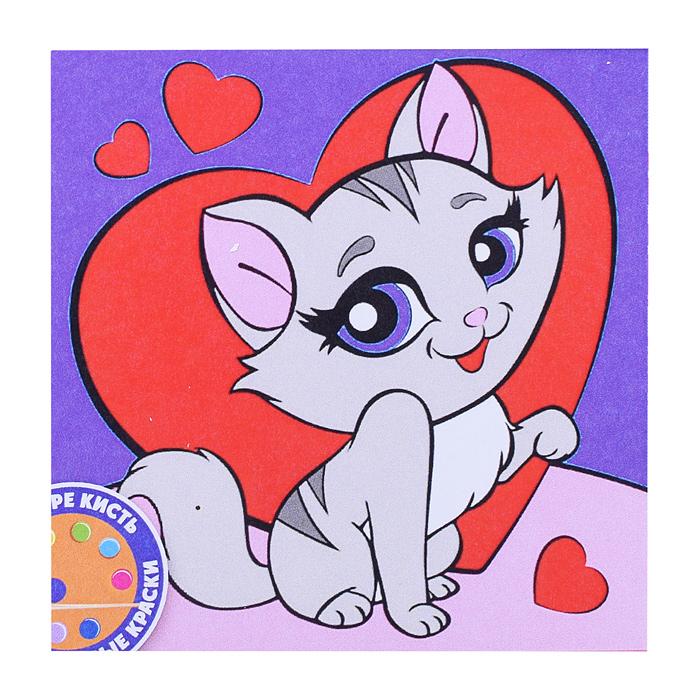 Картина по номерам "Милая кошечка" 15х15см