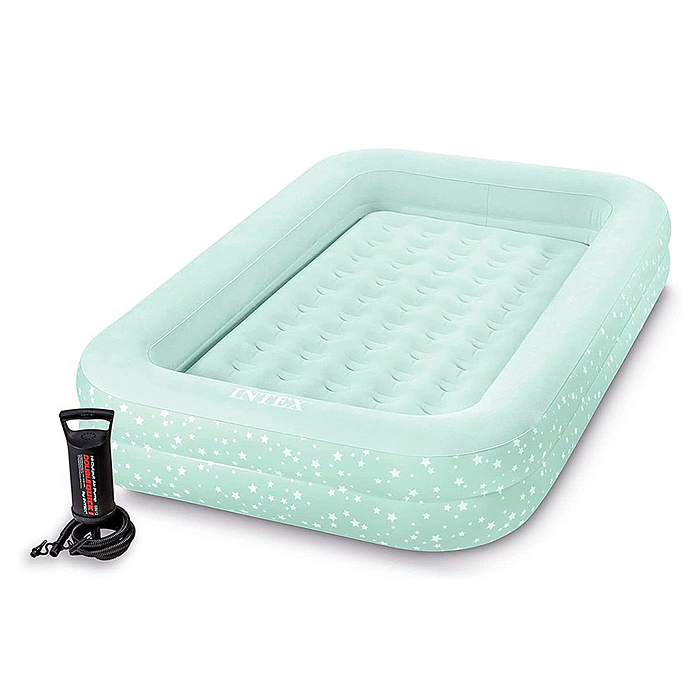 Надувной матрас с бортами для детей Kidz Travel Bed Set Intex 66810NP, ручной насос и сумка