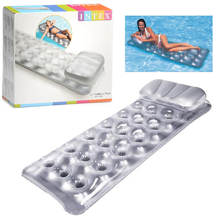 Матрас пляжный с подушкой 188х71 см 58894EU INTEX