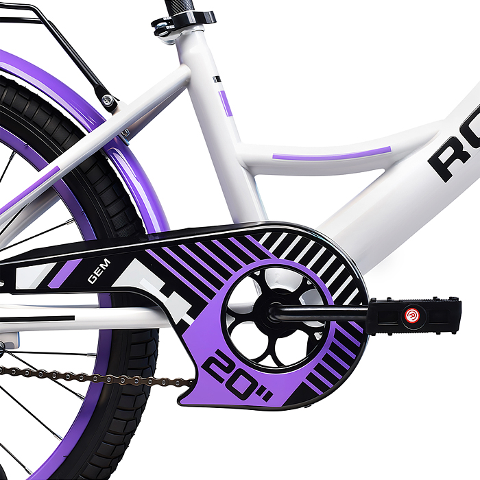 Велосипед 20" Rocket Gem, цвет белый/фиолетовый