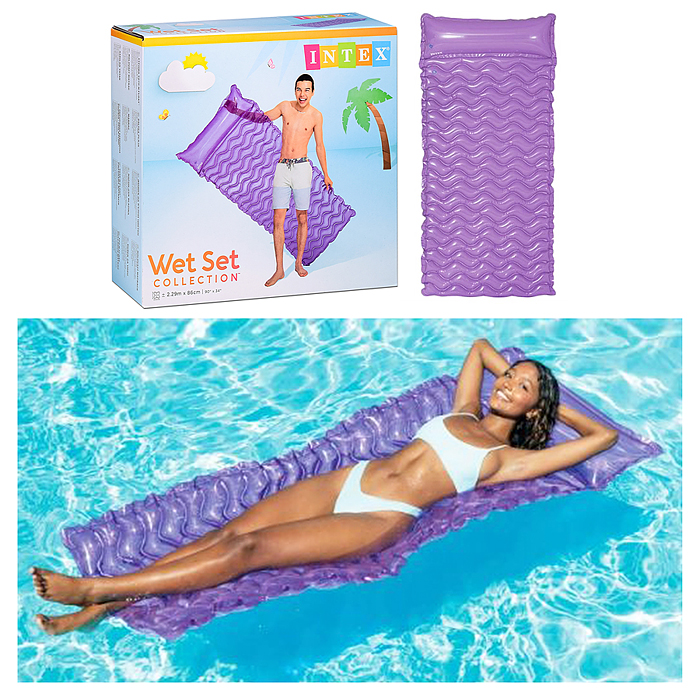 Матрас для плавания «Волна», 229 х 86 см, цвета МИКС, 58807EU INTEX