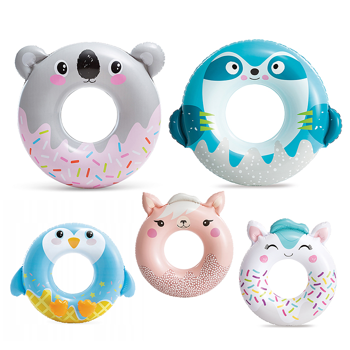 Круг для плавания «Милые зверята», 84 (91) см х 76 см, от 8 лет, до 40 кг, цвет микс, 59266NP  INTEX