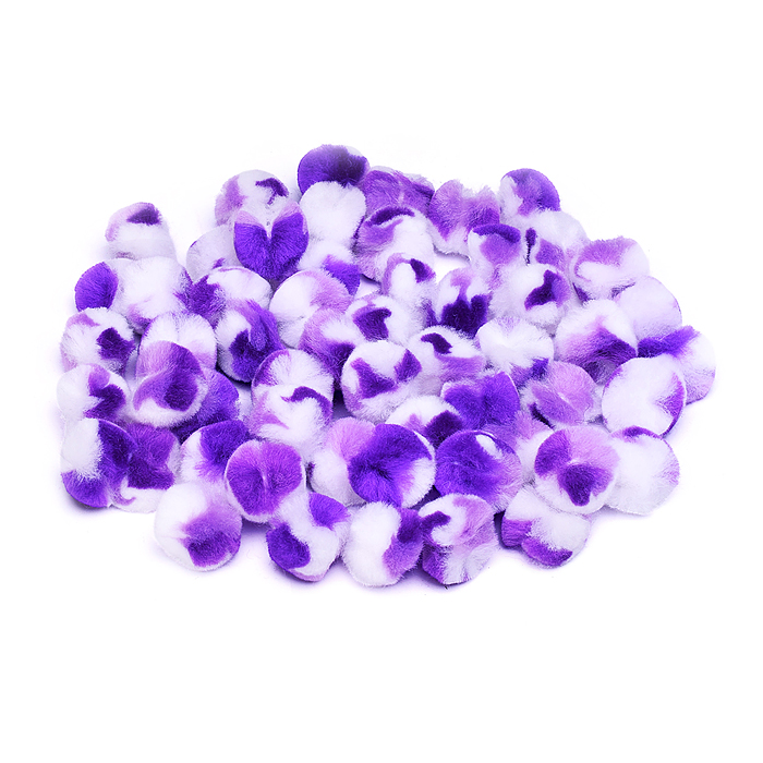 Набор помпонов для творчества "DIY" 25 мм, 50 шт, в пластиковом пакете с блистерным подвесо