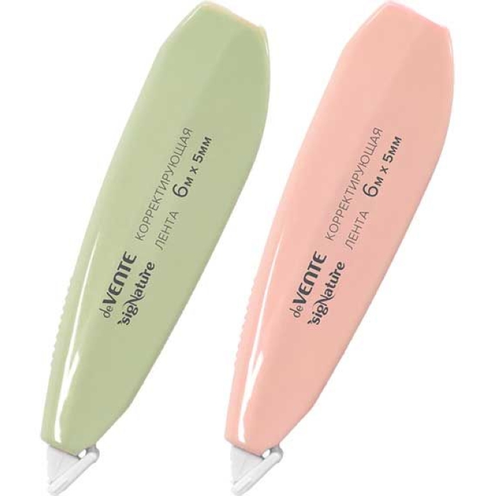 Корректирующая лента "SigNature" 5 ммx6м, оливковый, пудрово-розовый, фронтальный аппликат