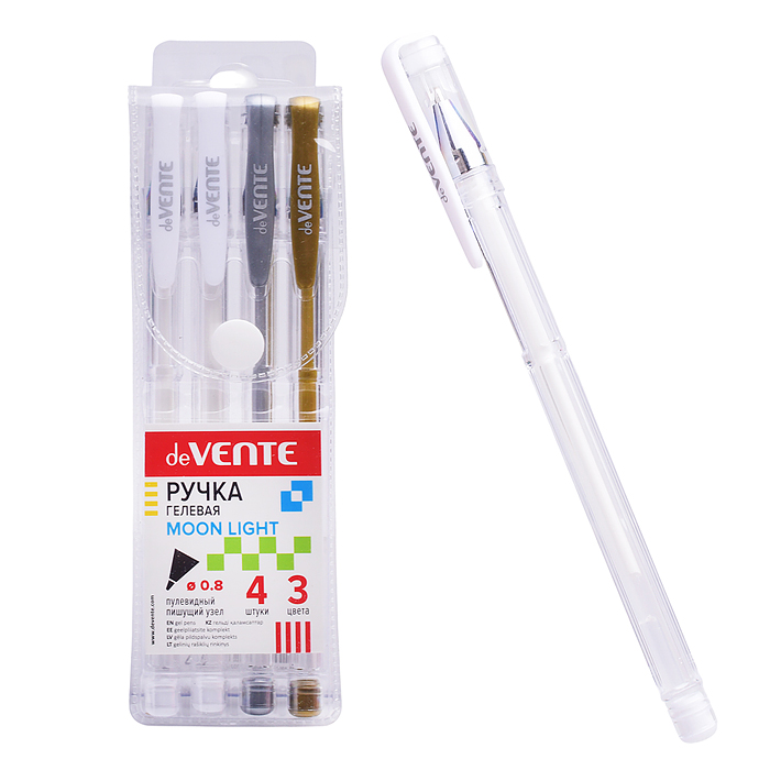 Набор ручек гелевых "Moonlight" 3 цвета, 4 штуки 
