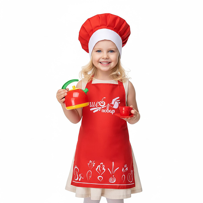 Набор "Шеф повар" (100% хлопок) красный