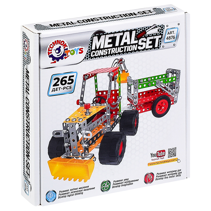 Конструктор металлический "Трактор с прицепом"