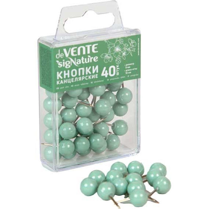 Кнопки канцелярские силовые "SigNATURE" диаметр 9 мм, с иглой серебристого цвета, в форме ш